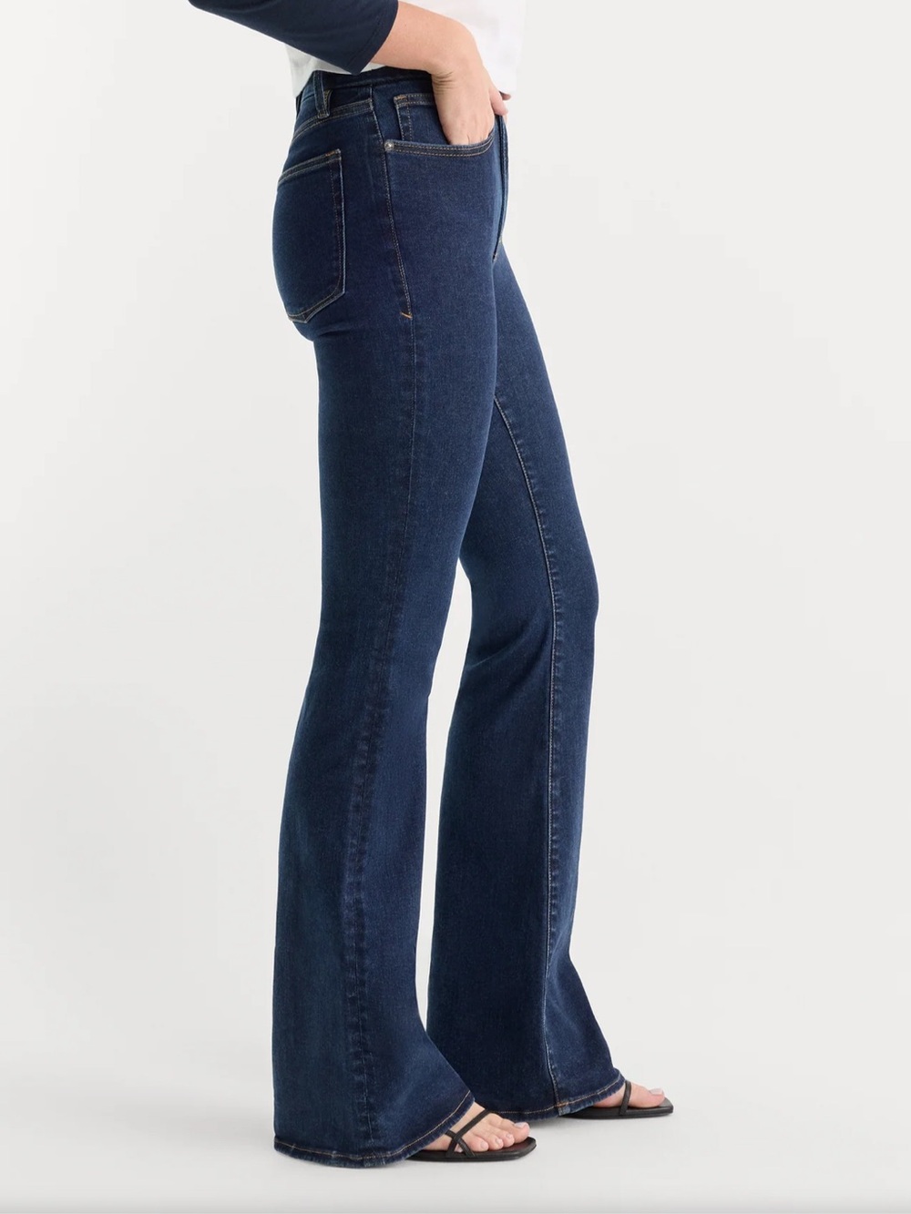 Good American Dark Indigo High-Rise Flare Jeans